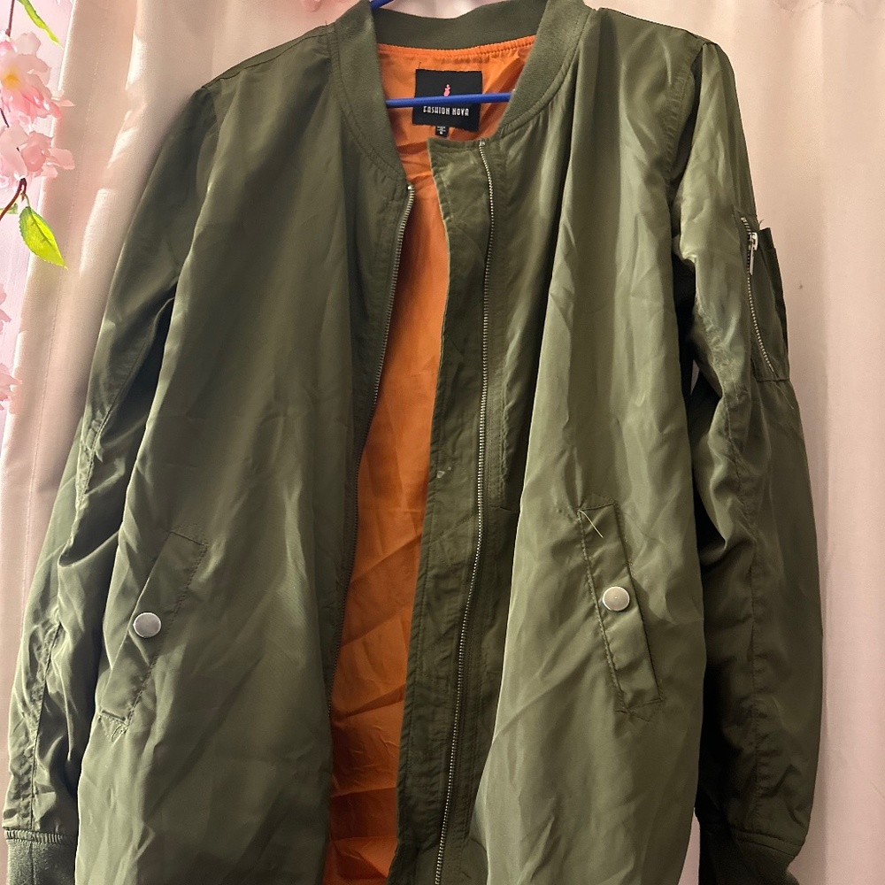 Fashion Nova Green Bomber Jacket